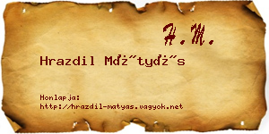 Hrazdil Mátyás névjegykártya