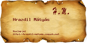 Hrazdil Mátyás névjegykártya